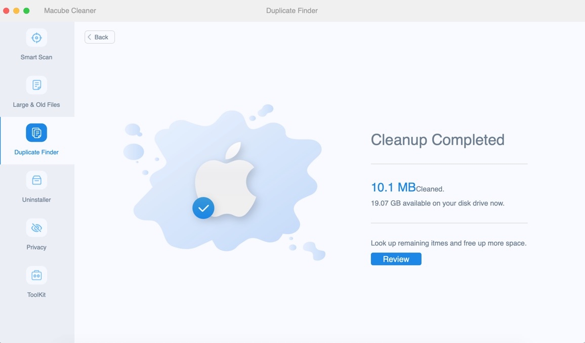 重複ファイルを削除する macube ステップ 3 | Macのストレージを最適化する